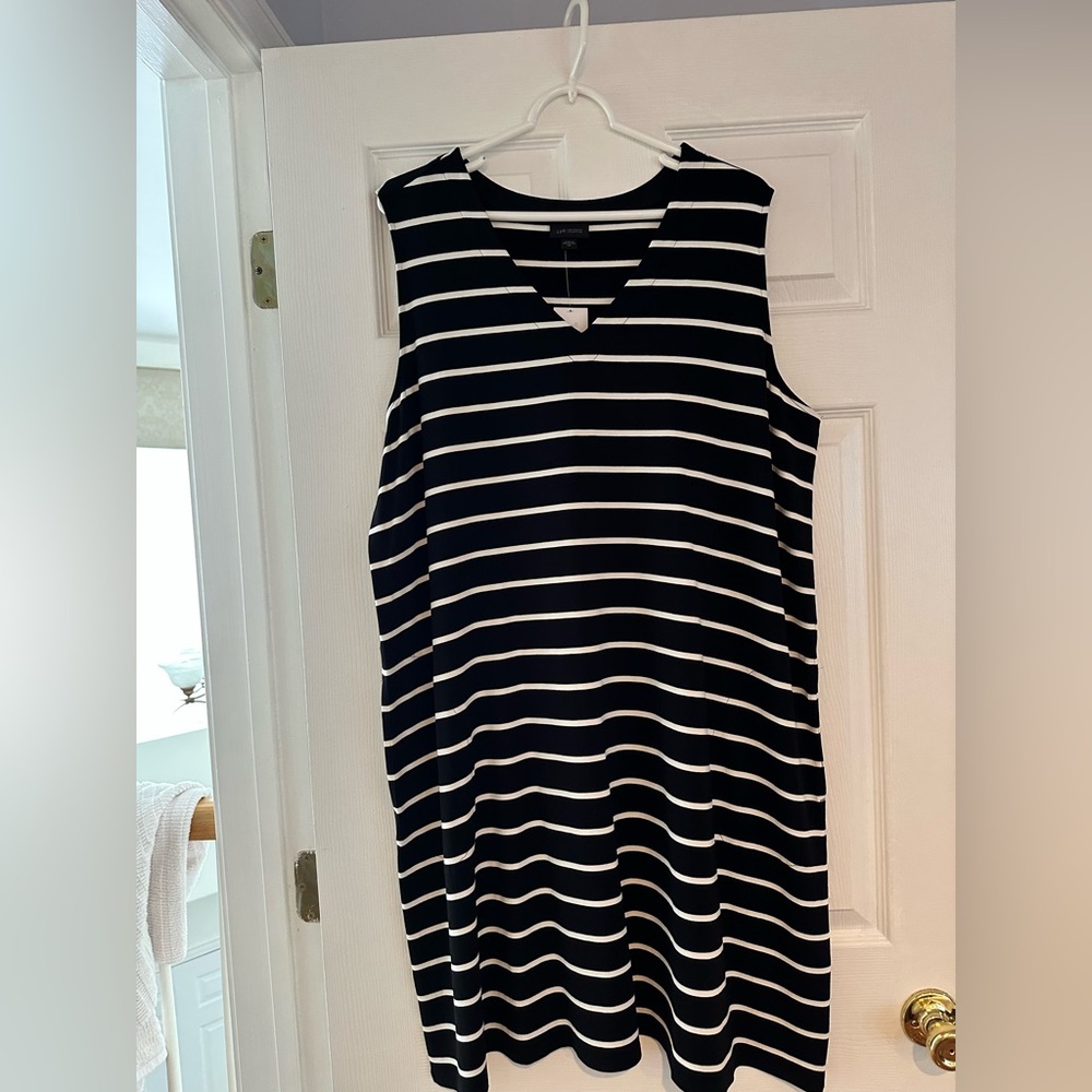 J. Jill Black and White Striped Dress